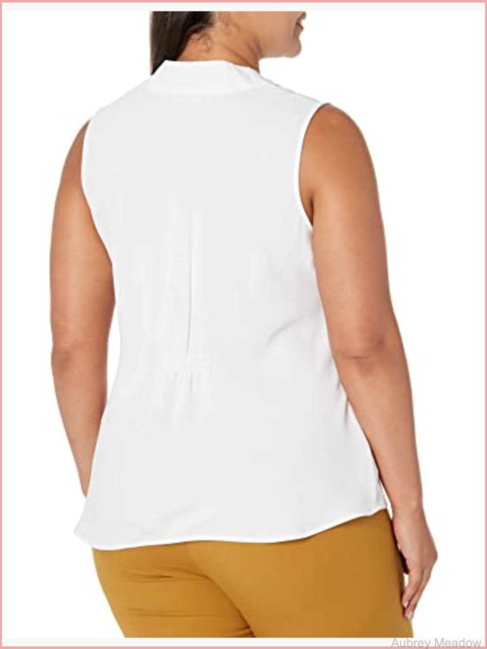 V-Neck Sleeveless Blouse, Relaxed Fit, Woven Polyester, Office to Happy Hour - Picture 2 of 6
